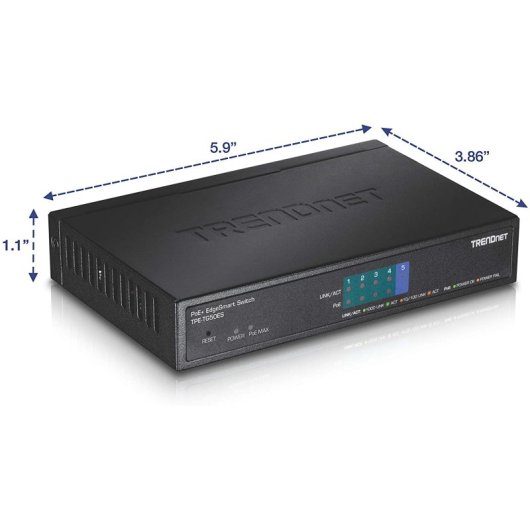 TRENDnet TPE-TG50ES Switch de Red 5 Puertos con Conmutador Ethernet de 31W Negro