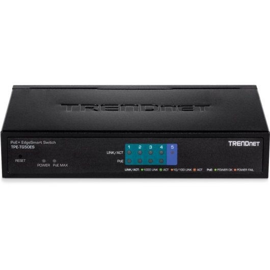 TRENDnet TPE-TG50ES Switch de Red 5 Puertos con Conmutador Ethernet de 31W Negro