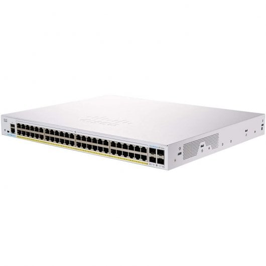 Cisco CBS250-48P-4G-EU Switch de Rede 48 Portas GE PoE 4 x SFP de 1 G Prateado