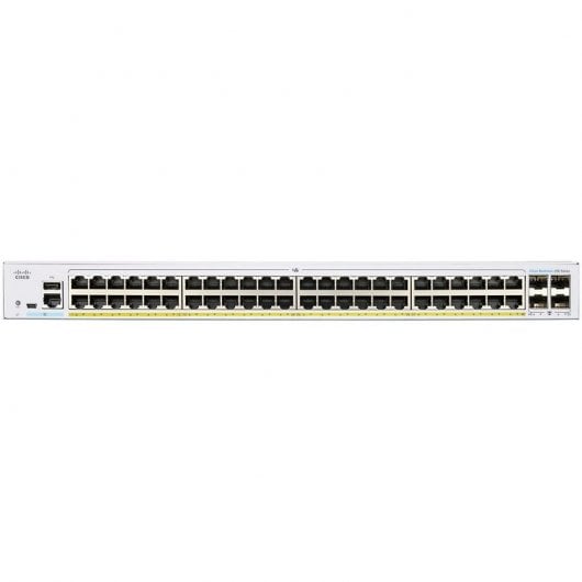 Cisco CBS250-48P-4G-EU Switch de Rede 48 Portas GE PoE 4 x SFP de 1 G Prateado