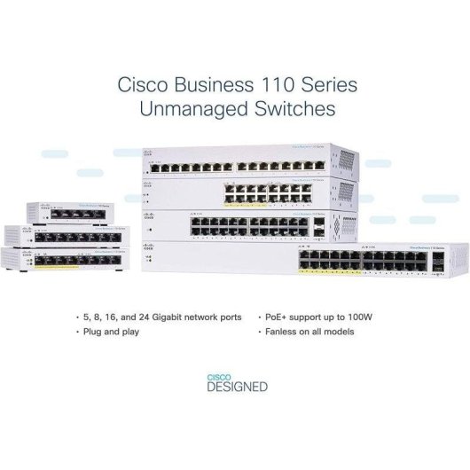Switch Cisco CBS110-24T-EU 24 Porte Gigabit 2x SFP Rackmount Plug-and-Play