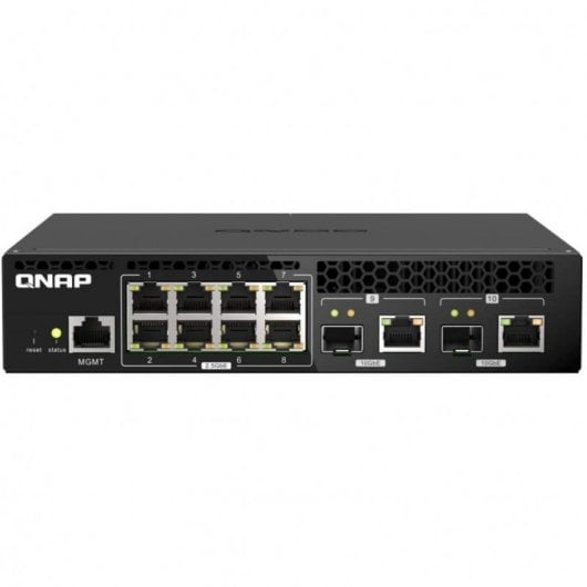 QNAP QSW-M2108R-2C switch di rete Gestito L2 2.5G Ethernet (100/1000/2500) Supporto Power over Ethernet (PoE) Nero