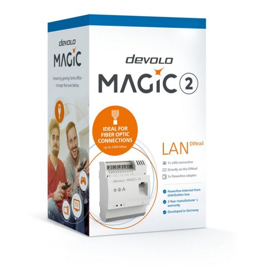 Adattatore Powerline Devolo Magic 2 LAN DINrail per la distribuzione Internet su rete 2400 Mbit/s