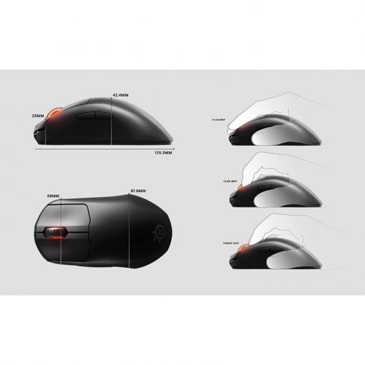 Mouse da gioco wireless wireless SteelSeries Prime 18000 DPI Nero