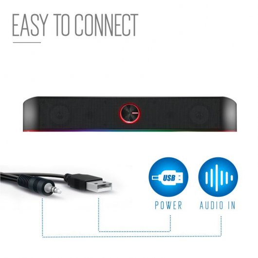 Ewent Barra de Sonido RGB Gaming con Bluetooth