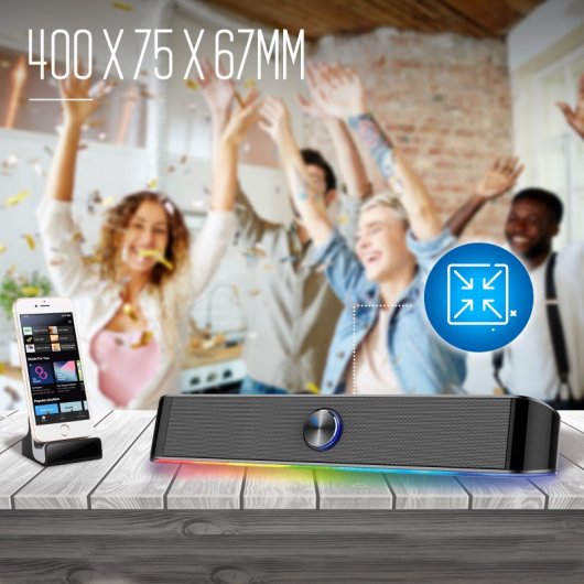 Ewent Barra de Sonido RGB Gaming con Bluetooth