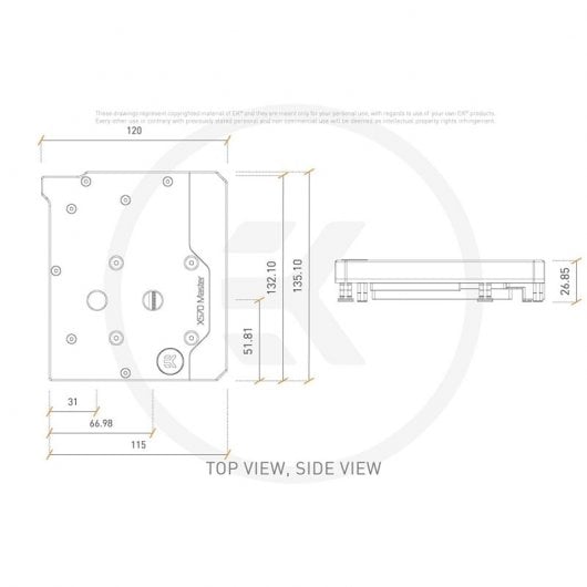 EKWB EK-Quantum Momentum Aorus X570 Master D-RGB Plexi Water Block AM4