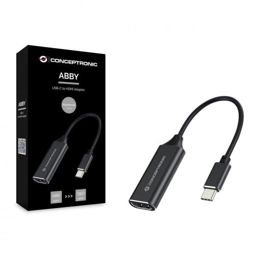 Adaptador USB-C a HDMI Conceptronic ABBY03B 4K 30Hz Negro