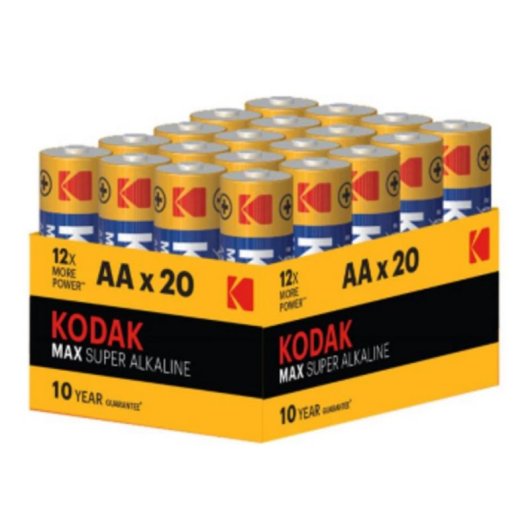 Pilas AA Alcalinas Kodak Max Pack 20 piezas Caja