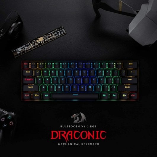Redragon Draconic K530 Teclado Mecánico Gaming TKL RGB Switch Brown Layout USA Negro