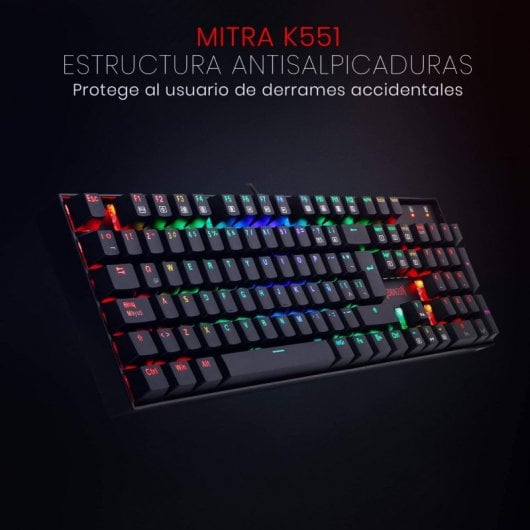 Redragon Mitra K551 Teclado Mecánico Gaming RGB Switch Red