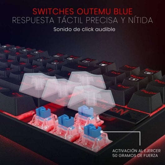 Redragon Kumara K552 Teclado Mecánico Gaming TKL RGB Switch Blue
