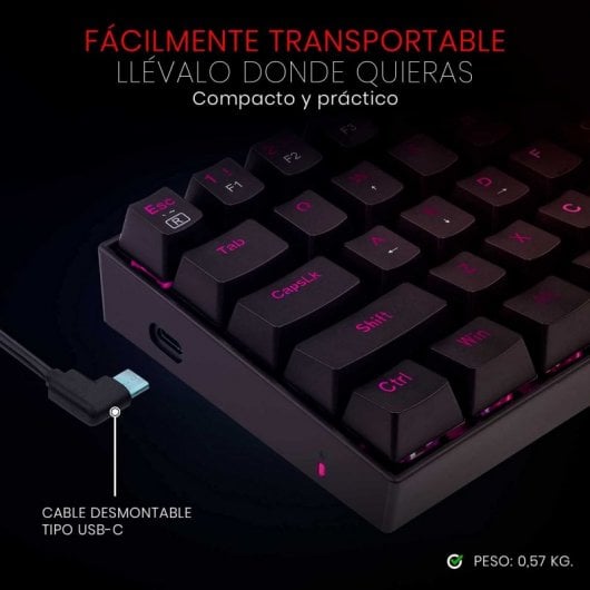 Redragon Dragonborn K630 Teclado Mecánico Gaming TKL Switch Brown Layout USA