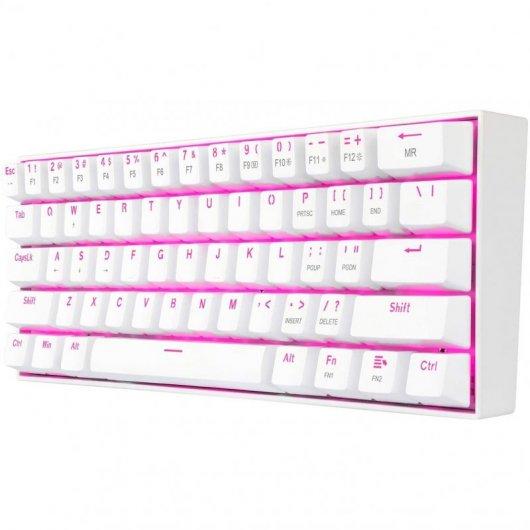 Redragon Dragonborn K630 Teclado Mecánico Gaming TKL Blanco Switch Brown Layout USA