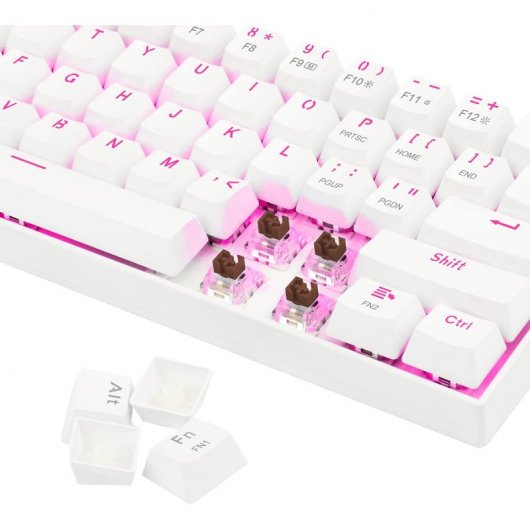 Redragon Dragonborn K630 Teclado Mecánico Gaming TKL Blanco Switch Brown Layout USA