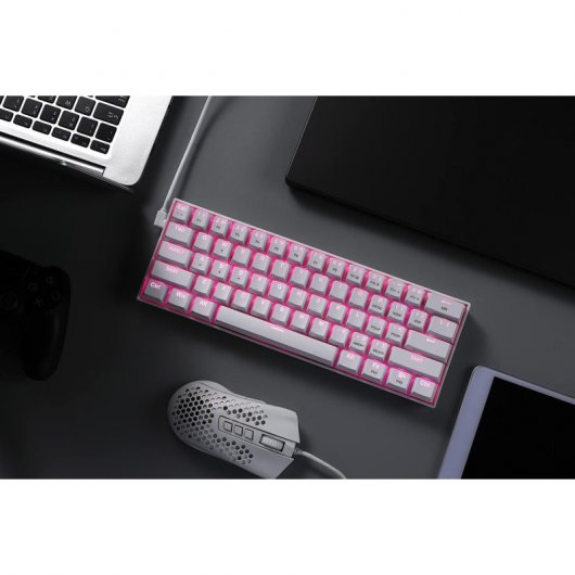 Redragon Dragonborn K630 Teclado Mecánico Gaming TKL Blanco Switch Brown Layout USA