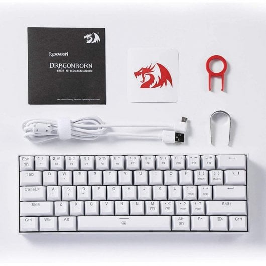 Redragon Dragonborn K630 Teclado Mecánico Gaming RGB Blanco Switch Brown Layout USA