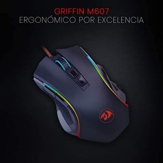 Mouse da gioco Redragon M607 Griffin RGB 7200 DPI Nero