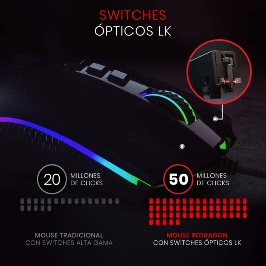 Redragon M711-FPS Cobra RGB Ratón Gaming 24000 DPI Negro