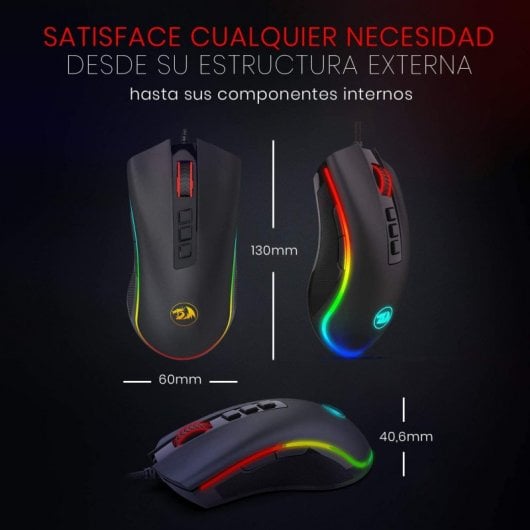 Mouse da gioco Redragon M711-FPS Cobra RGB 24000 DPI Nero