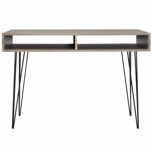 Scrivania VidaXL con 2 scomparti Grigio