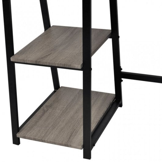 VidaXL Bureau avec 2 étagères Gris/Chêne