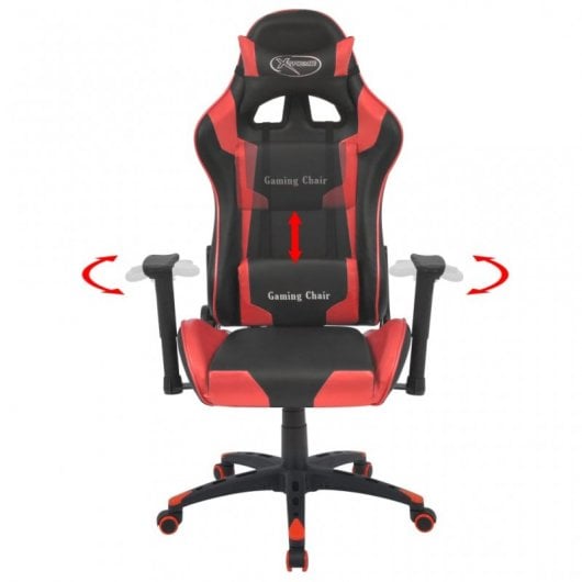 VidaXL Cadeira Racing Reclinável de Escritório em Couro Artificial Vermelha