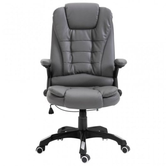 VidaXL Silla de Oficina de Cuero Sintético Gris Antracita