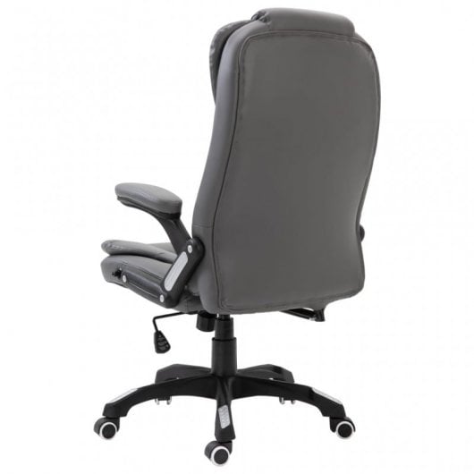 VidaXL Silla de Oficina de Cuero Sintético Gris Antracita