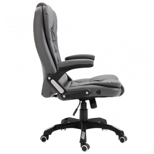 VidaXL Silla de Oficina de Cuero Sintético Gris Antracita