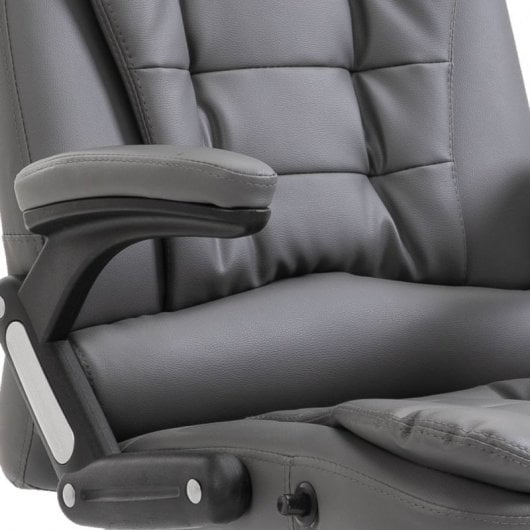 VidaXL Silla de Oficina de Cuero Sintético Gris Antracita