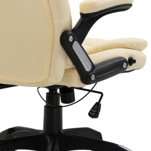 VidaXL Silla de Oficina de Cuero Sintético Crema