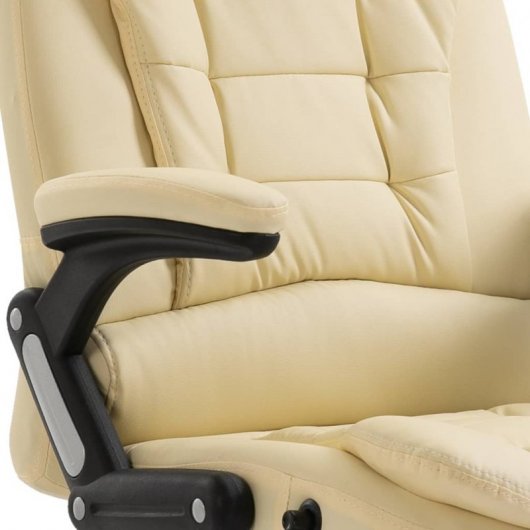 VidaXL Silla de Oficina de Cuero Sintético Crema