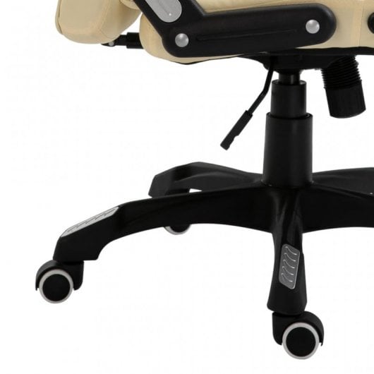 VidaXL Silla de Oficina de Cuero Sintético Crema