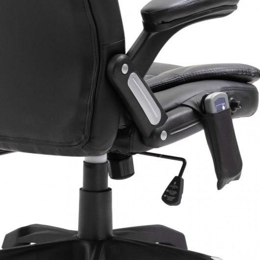 VidaXL Silla de Oficina de Masaje de Cuero Sintético Negra