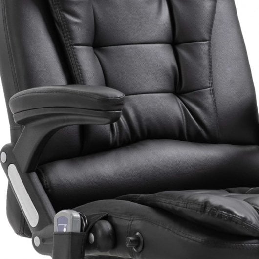 VidaXL Silla de Oficina de Masaje de Cuero Sintético Negra