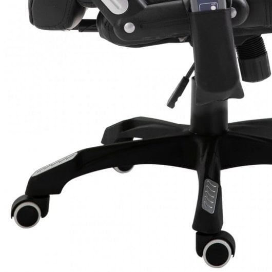 VidaXL Silla de Oficina de Masaje de Cuero Sintético Negra