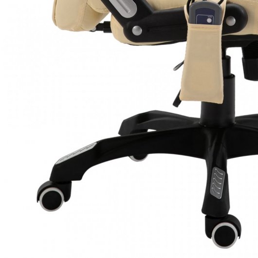 VidaXL Silla de Oficina de Masaje de Cuero Sintético Crema
