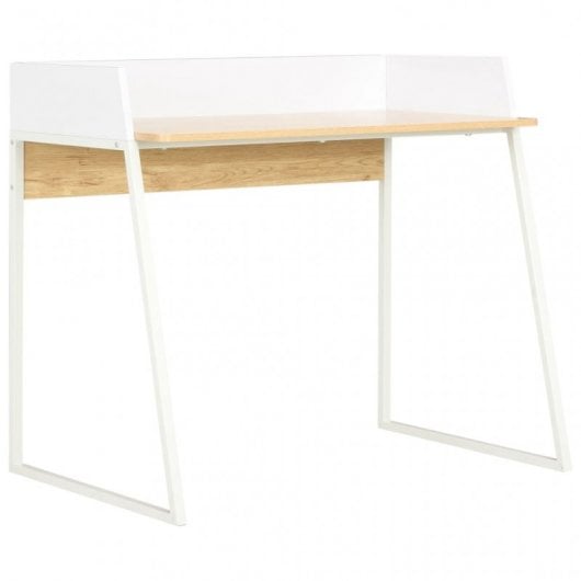 Bureau VidaXL 90x60x88cm Chêne/Blanc