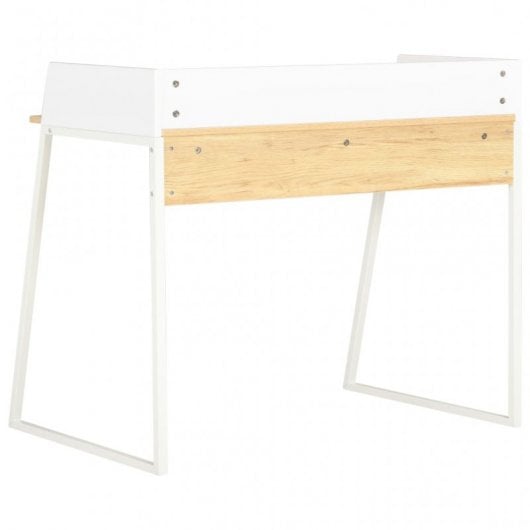 Bureau VidaXL 90x60x88cm Chêne/Blanc