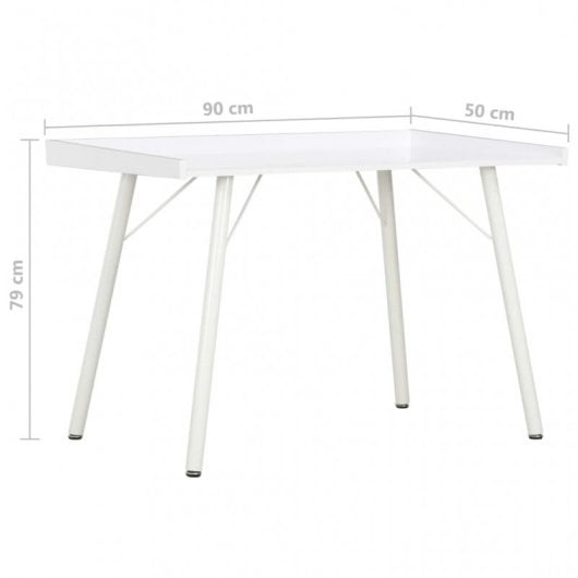 VidaXL Secretária 90x50x79cm Branca