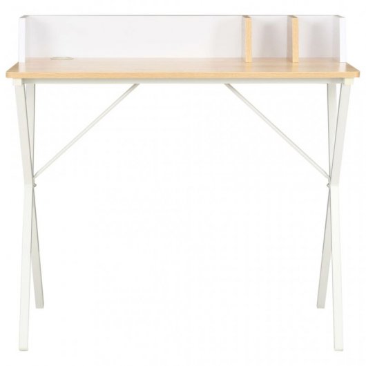 Scrivania VidaXL 80x50x84 cm Bianco/Naturale