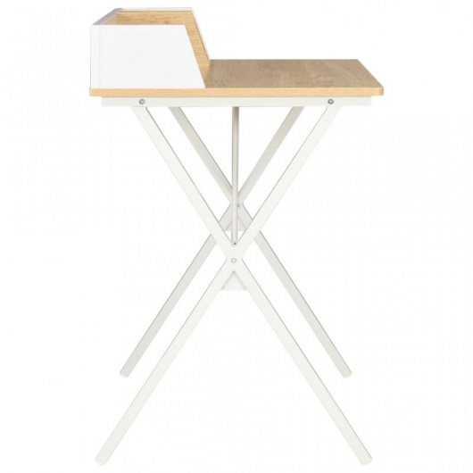 Scrivania VidaXL 80x50x84 cm Bianco/Naturale