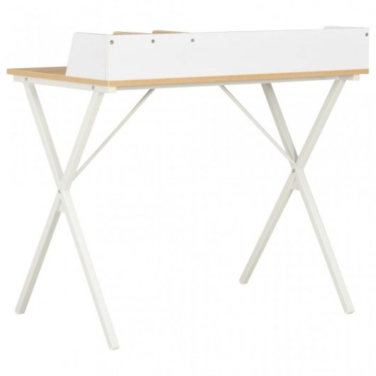 Scrivania VidaXL 80x50x84 cm Bianco/Naturale