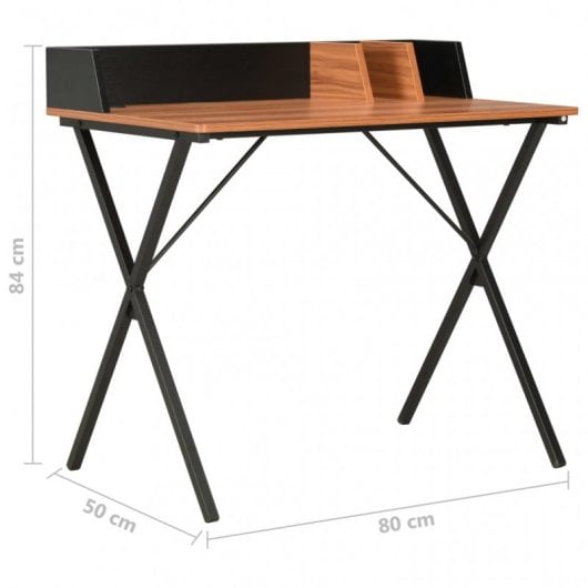 VidaXL Secretária 80x50x84cm Preto/Castanho