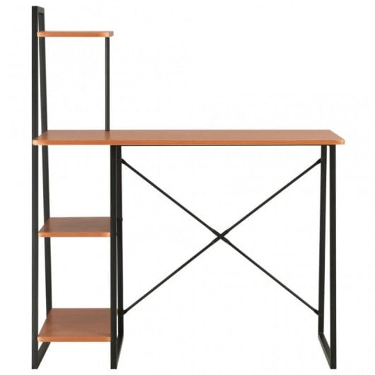 VidaXL Bureau avec étagère 102x50x117cm Noir/Marron