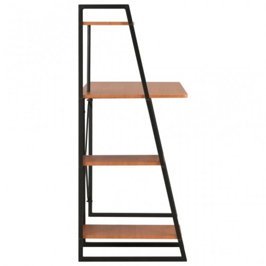 VidaXL Bureau avec étagère 102x50x117cm Noir/Marron
