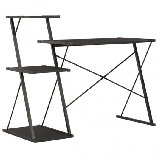 VidaXL Escritorio con Estantería 116x50x93cm Negro
