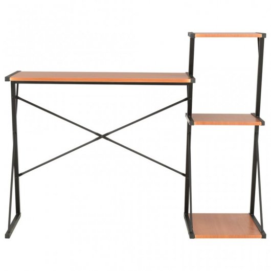 VidaXL Escritorio con Estantería 116x50x93cm Negro/Marrón