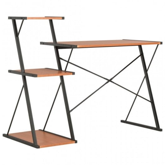 VidaXL Escritorio con Estantería 116x50x93cm Negro/Marrón